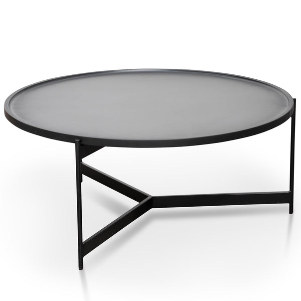 Burton 90cm Round Coffee Table Matte Black Interior Secrets