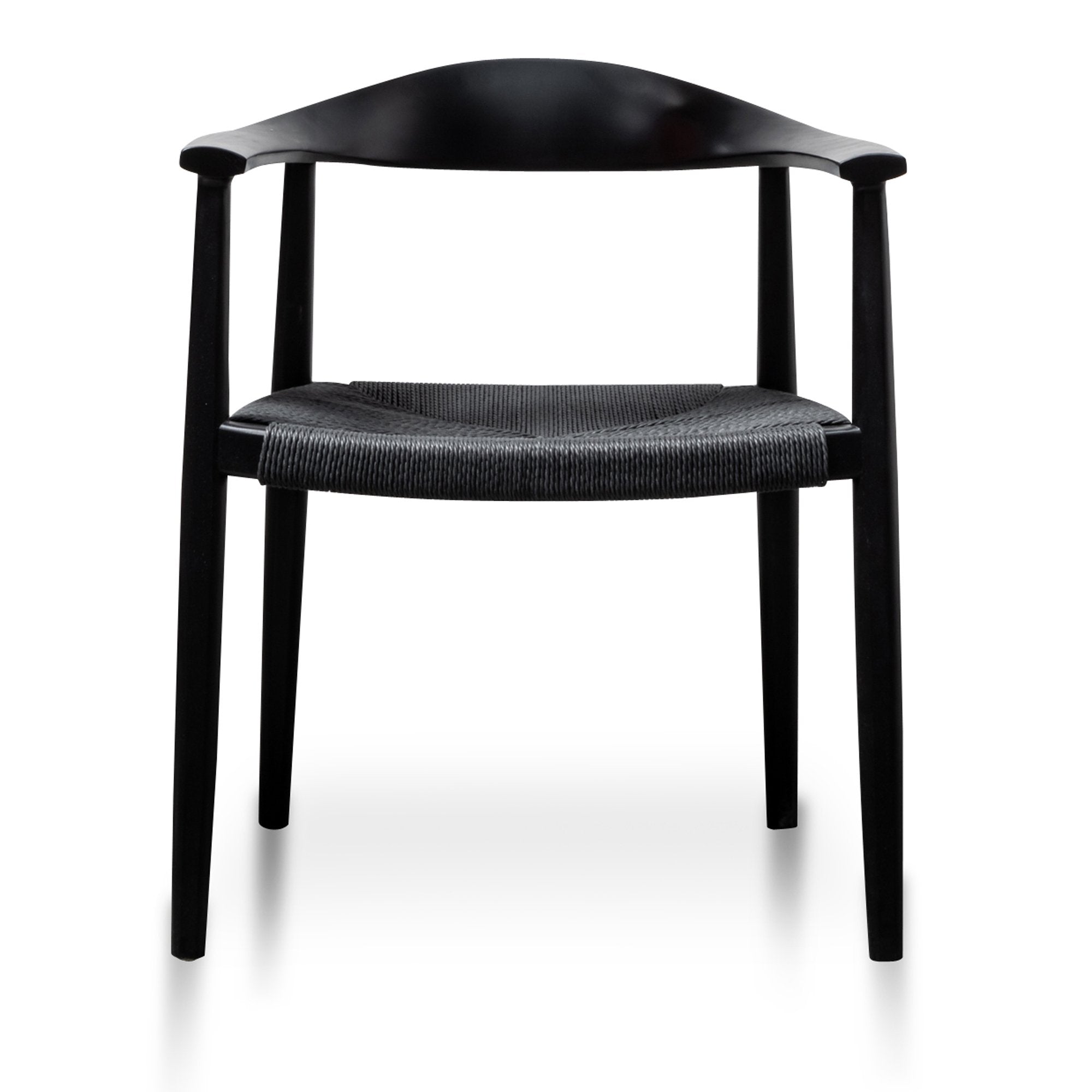 Ex Display - Sunday Round Dining Armchair - Full Black Dining Chair Swady-Core