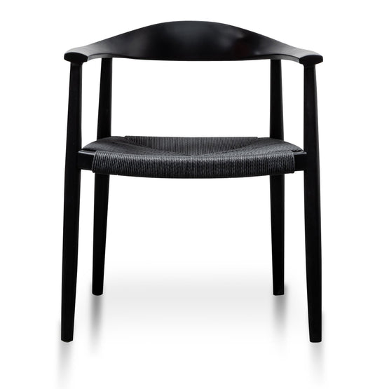 Ex Display - Sunday Round Dining Armchair - Full Black Dining Chair Swady-Core   