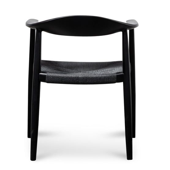 Ex Display - Sunday Round Dining Armchair - Full Black Dining Chair Swady-Core   