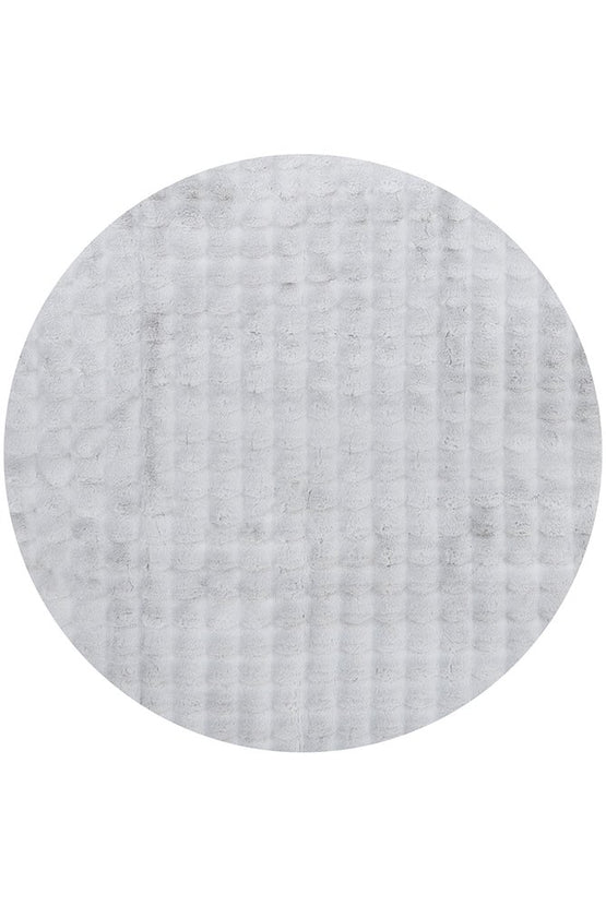 Marill 100cm x 100cm Round Bubbly Washable Rug - Silver Rug UN Rugs-Local   