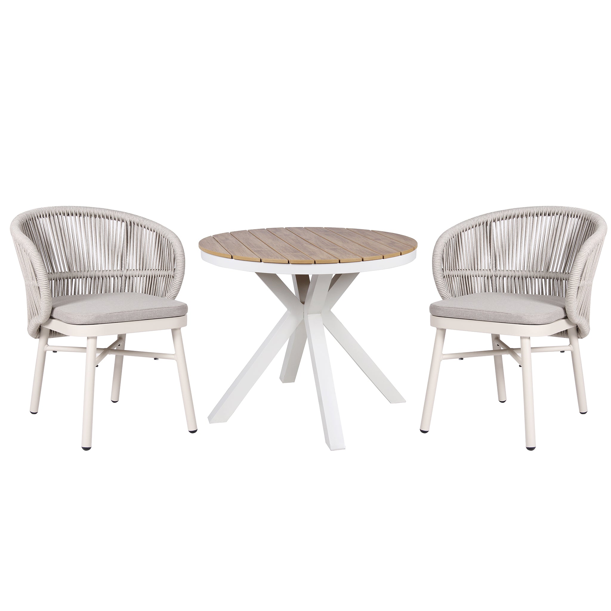 Set of 2 - Jamil Sand White Outdoor Dining Chair - Light Grey Outdoor Chair Industra-Core