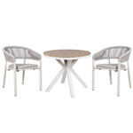 Set of 2 - Gonzalo Sand White Outdoor Dining Chair - Light Grey Outdoor Chair Industra-Core