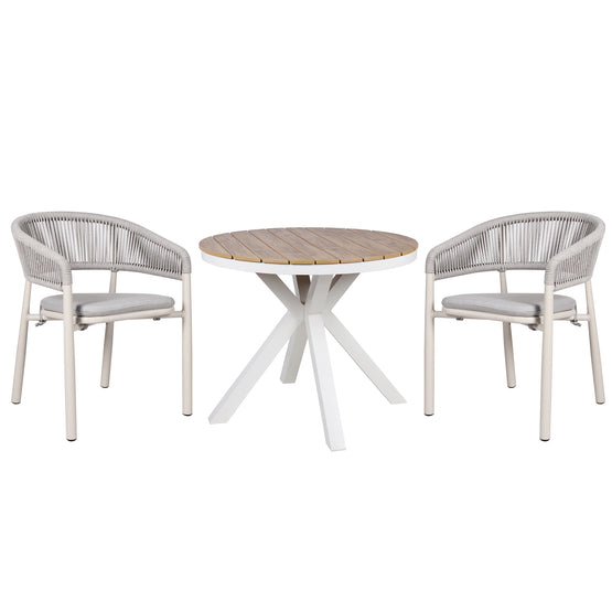 Set of 2 - Gonzalo Sand White Outdoor Dining Chair - Light Grey Outdoor Chair Industra-Core