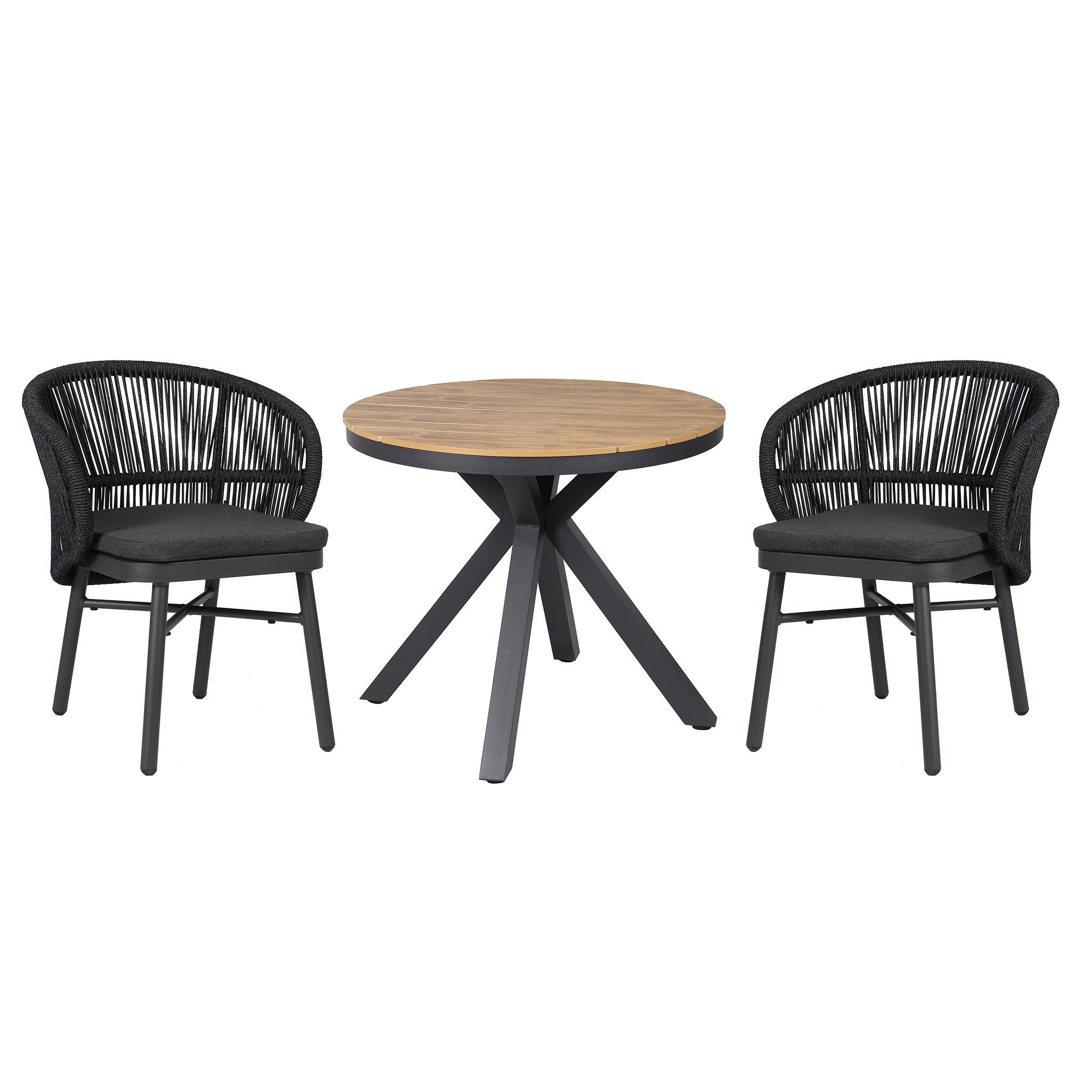 Set of 2 - Jamil Outdoor Dining Chair - Charcoal Outdoor Chair Industra-Core