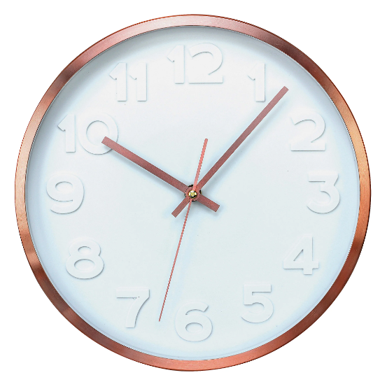 Ex Display - Arch Analogue Clock with Numbers White Face - Copper Clock Habit-Local   