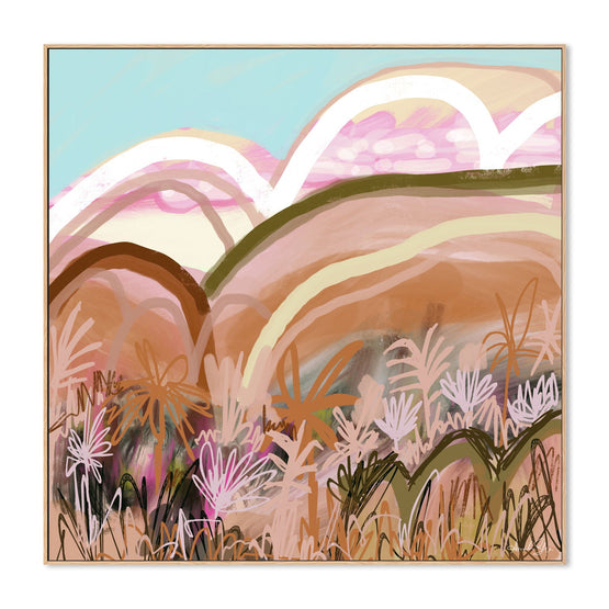 A Beautiful Day , By Amanda Skye Wall Art Gioia-Local 50x50cm Framed Canvas Oak