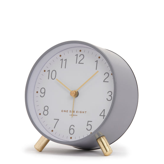 Angelina Silent Alarm Clock - Grey Clock Onesix-Local   