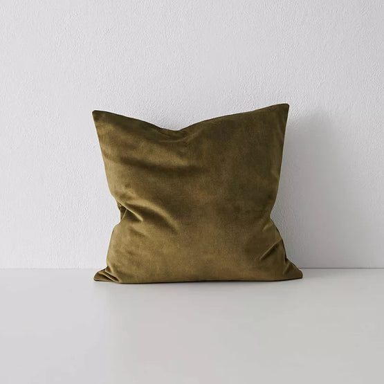 Ava 50x 50cm Velvet Cushion Cushion Weave-Local Ava Moss Polyester