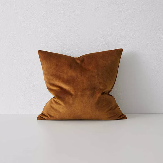 Ava 50x 50cm Velvet Cushion Cushion Weave-Local Ava Ochre Polyester