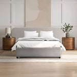 Greta Queen Sized Bed Frame - Clay Grey with storage Bed Frame Ming-Core   