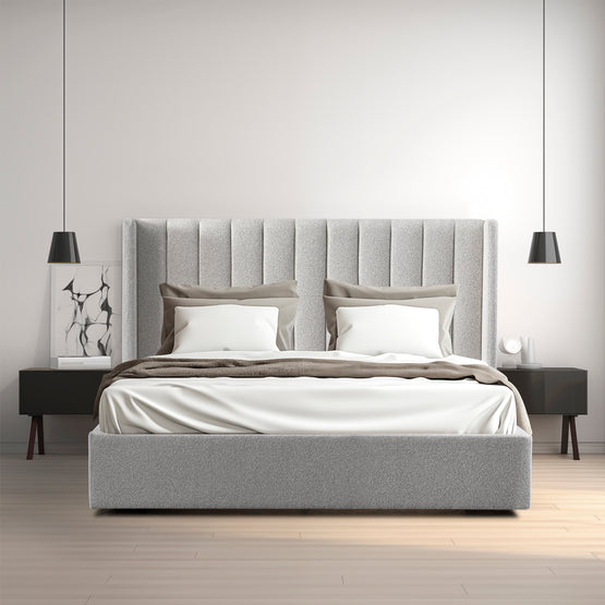 Hillsdale Wide Base King Bed Frame - Clay Grey Bed Frame Ming-Core   