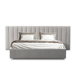 Ralph Wide Base King Sized Bed Frame - Clay Grey with Storage Bed Frame Ming-Core   