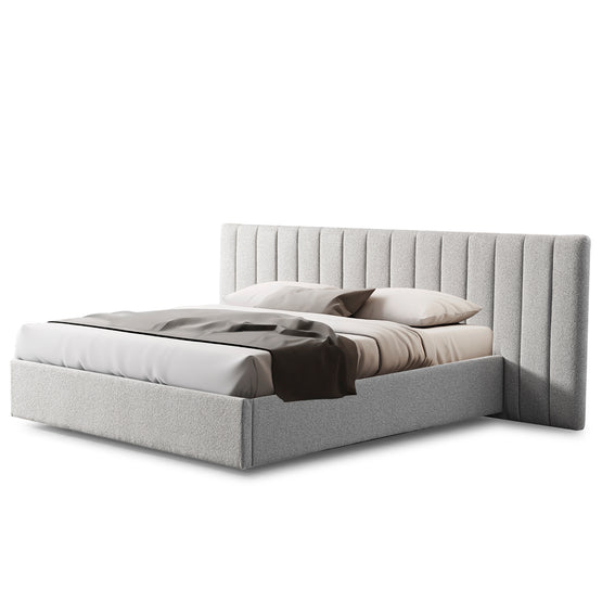 Ralph Wide Base King Sized Bed Frame - Clay Grey with Storage Bed Frame Ming-Core   