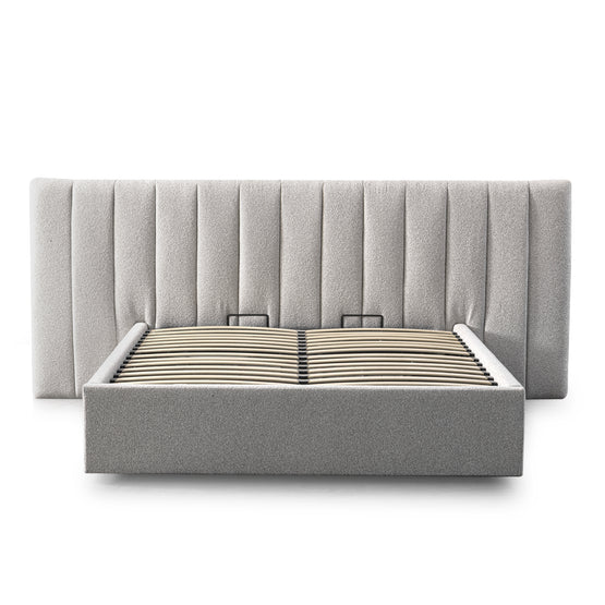 Ralph Wide Base Queen Bed Frame - Clay Grey with Storage Bed Frame Ming-Core   