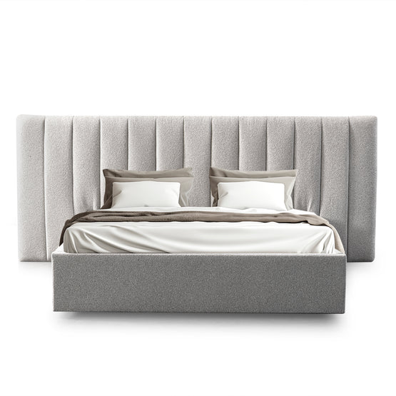 Ralph Wide Base Queen Bed Frame - Clay Grey with Storage Bed Frame Ming-Core   