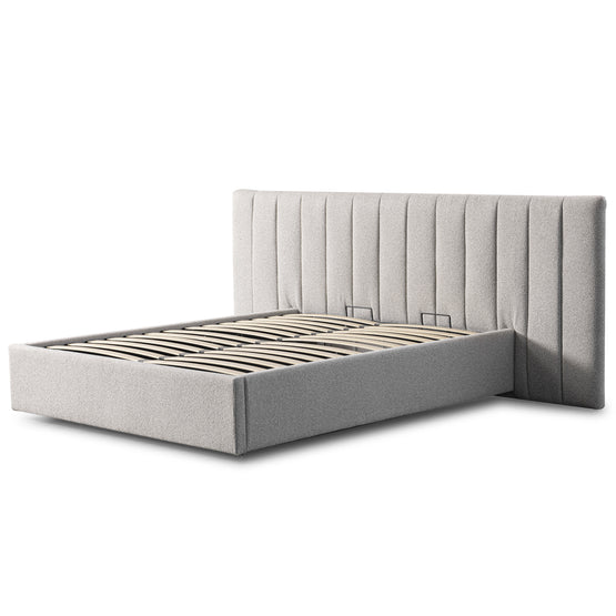 Ralph Wide Base Queen Bed Frame - Clay Grey with Storage Bed Frame Ming-Core   