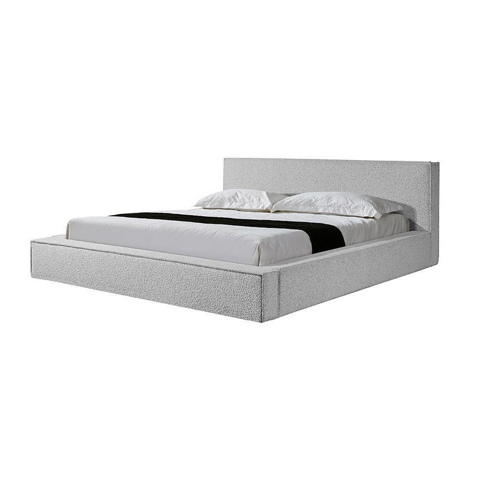 Castillo King Bed Frame - Cloudy Pepper Boucle King Bed YoBed-Core   