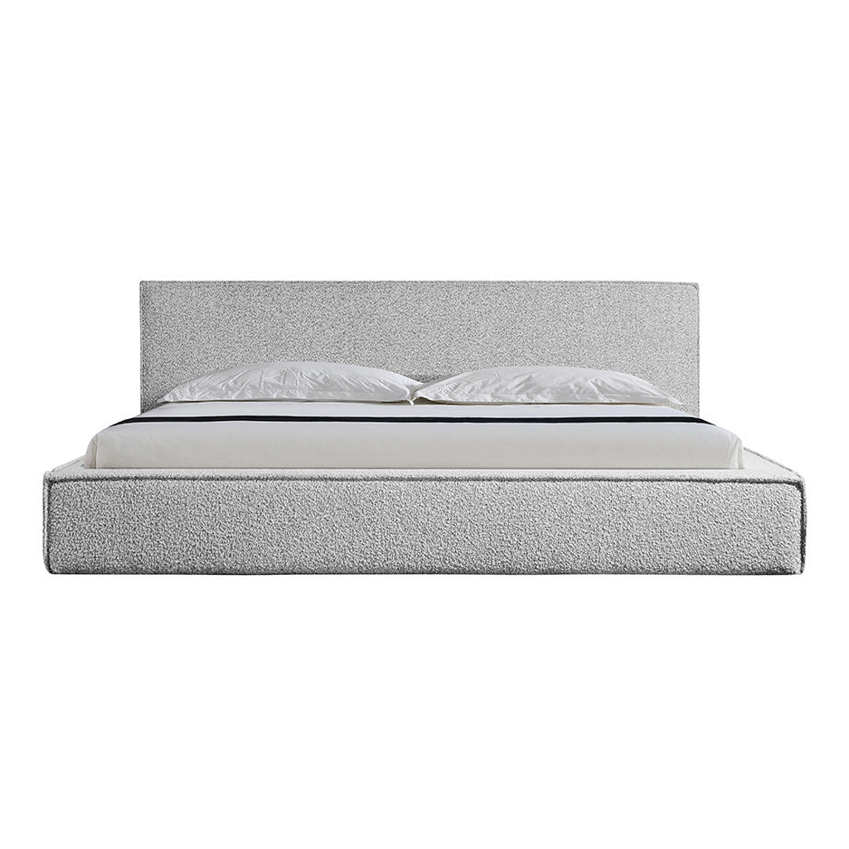 Castillo King Bed Frame - Cloudy Pepper Boucle King Bed YoBed-Core   