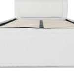 Antoni Single Sized Bed Frame - Ivory White Boucle with Storage Bed Frame YoBed-Core   