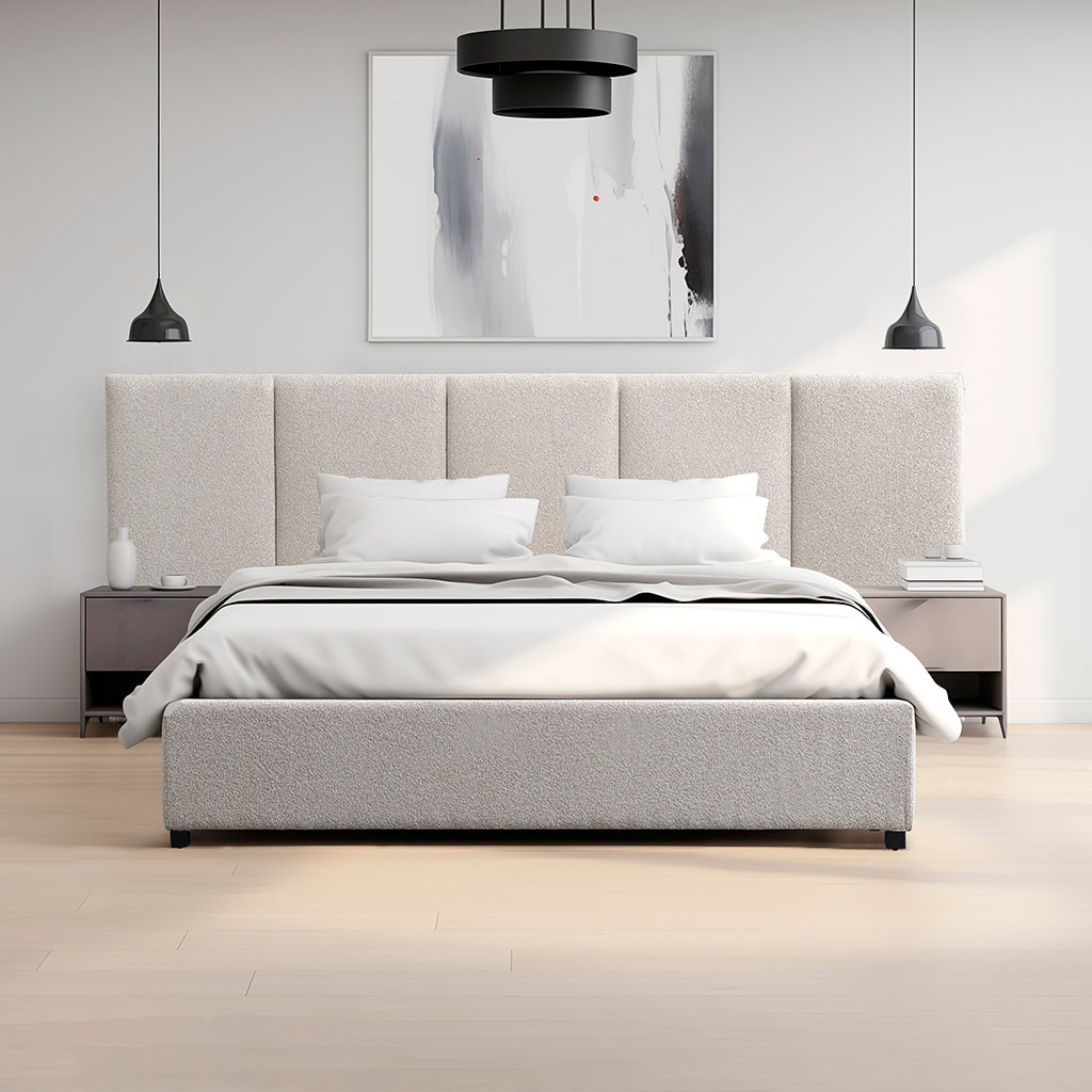 Amado King Bed Frame - Clay Grey with Storage Bed Frame Ming-Core   