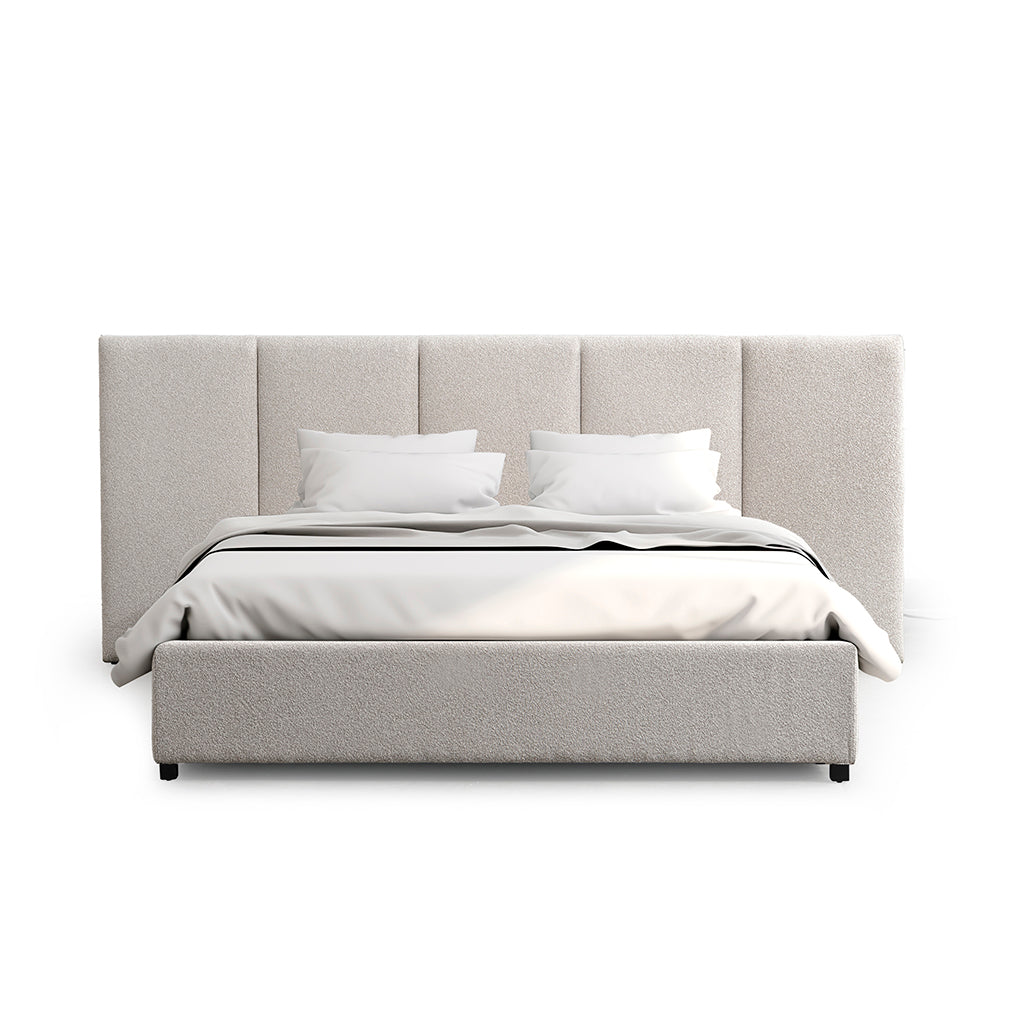 Amado Queen Bed Frame - Clay Grey with Storage Bed Frame Ming-Core   