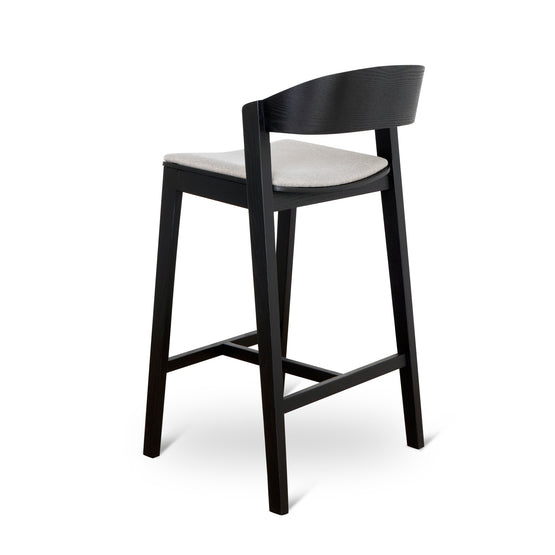 Davis Black Bar Stool - Grey Seat Bar Stool Swady-Core   