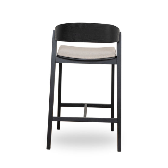 Davis Black Bar Stool - Grey Seat Bar Stool Swady-Core   