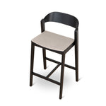 Davis Black Bar Stool - Grey Seat Bar Stool Swady-Core   