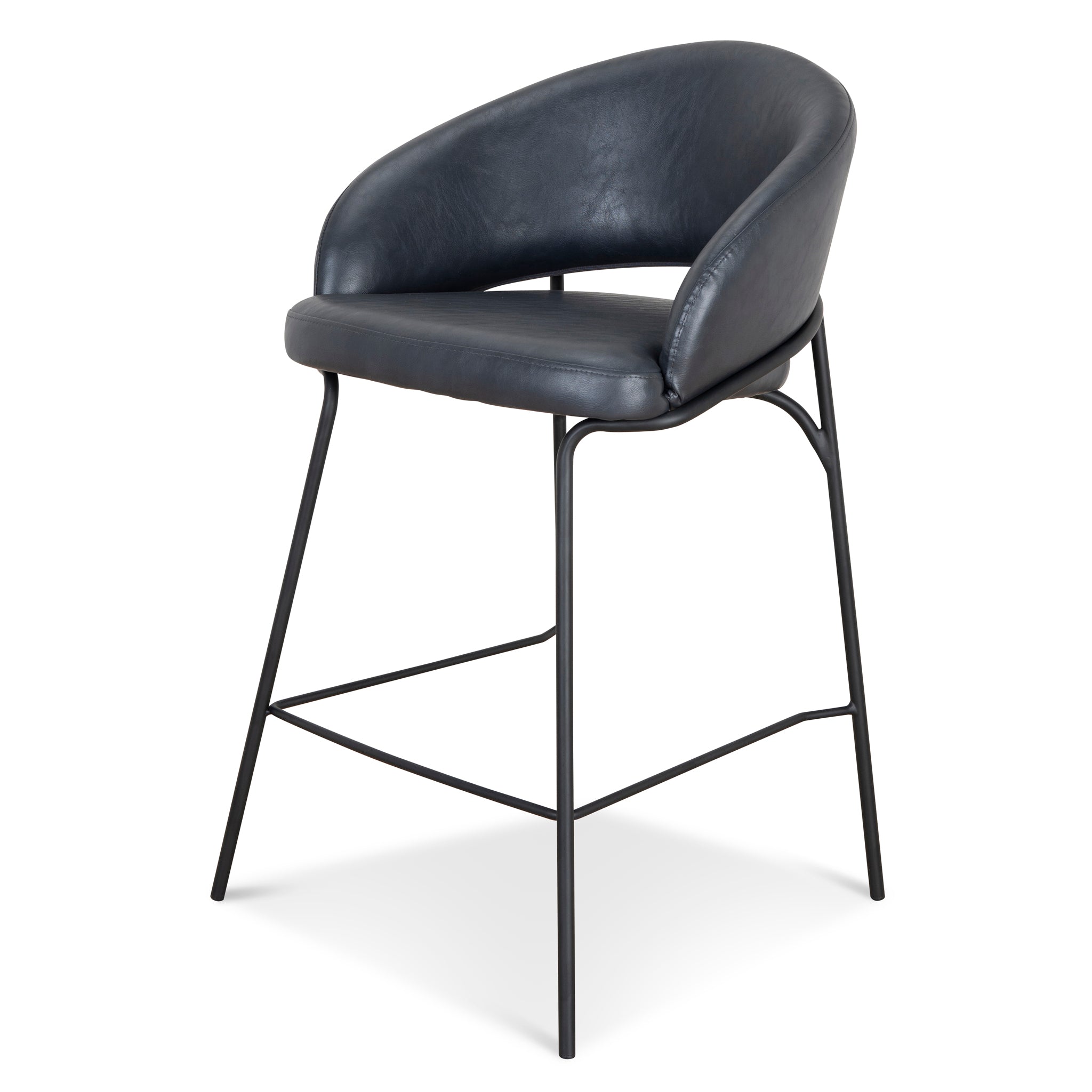 Rabi Fabric Bar Stool - Full Black Bar Stool Freehold-Core