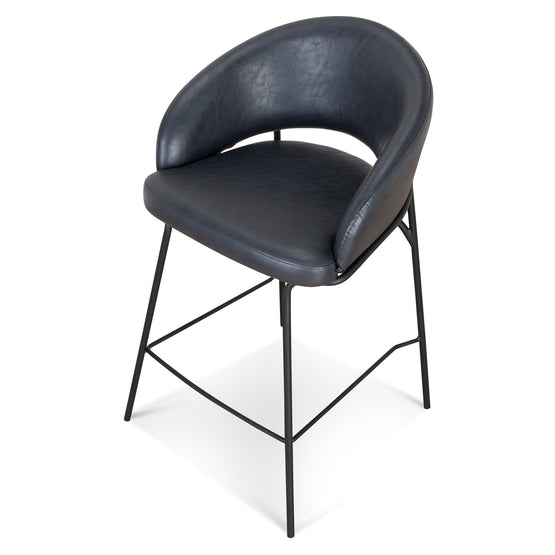 Ex Display - Rabi Fabric Bar Stool - Full Black - Last One Bar Stool Freehold-Core   