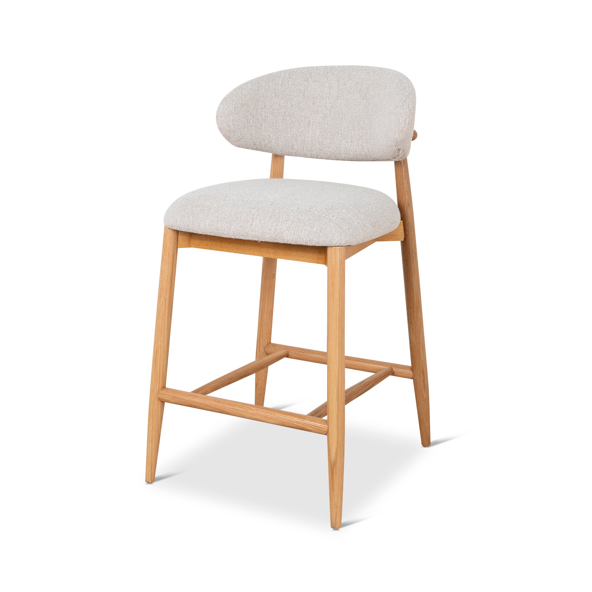 Heizer 65cm Oak Bar Stool - Coastal Beige Bar Stool MYI-Core