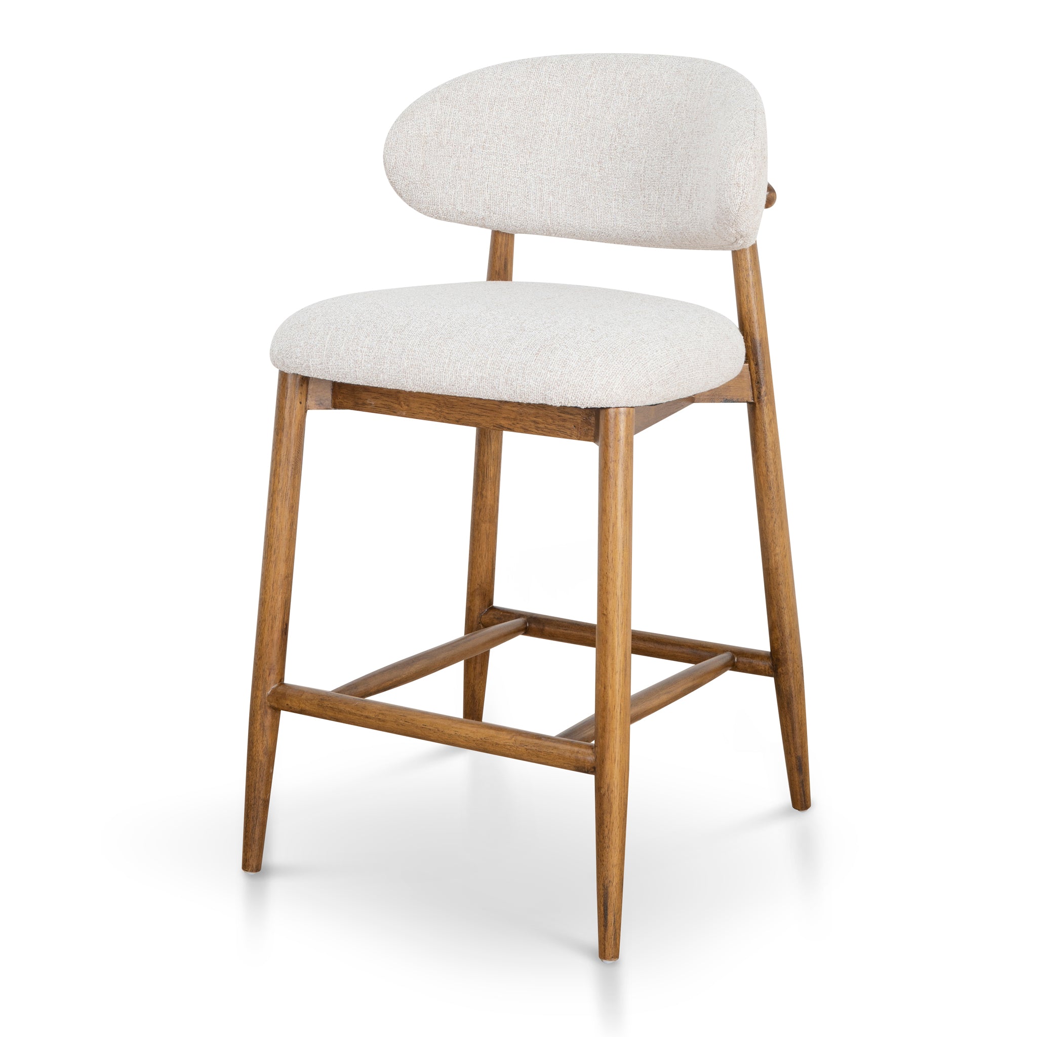 Heizer 65cm Walnut Bar Stool - Coastal Beige Bar Stool MYI-Core