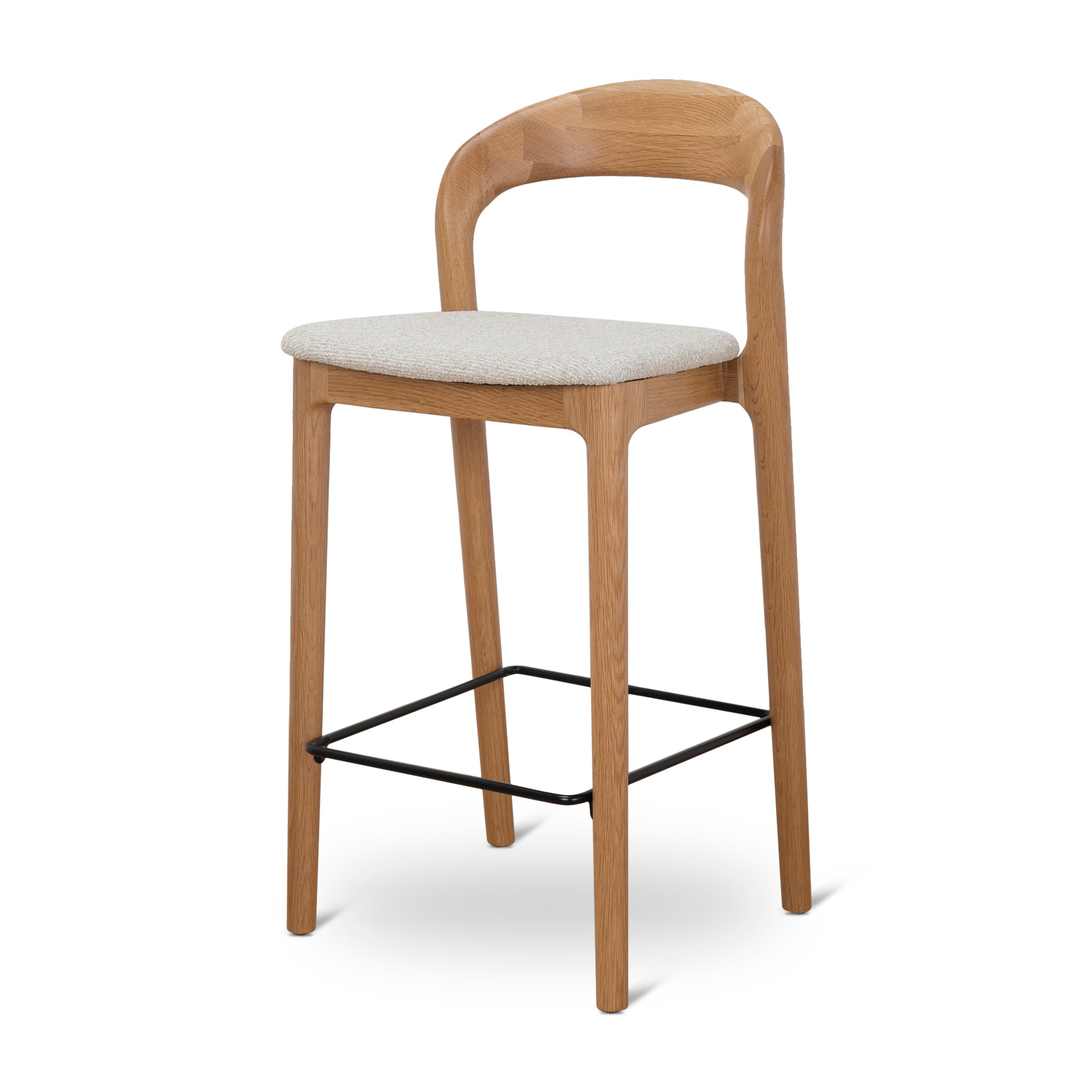 Set of 2 - Caspar 65cm Natural Bar Stool - Beige Bar Stool Swady-Core