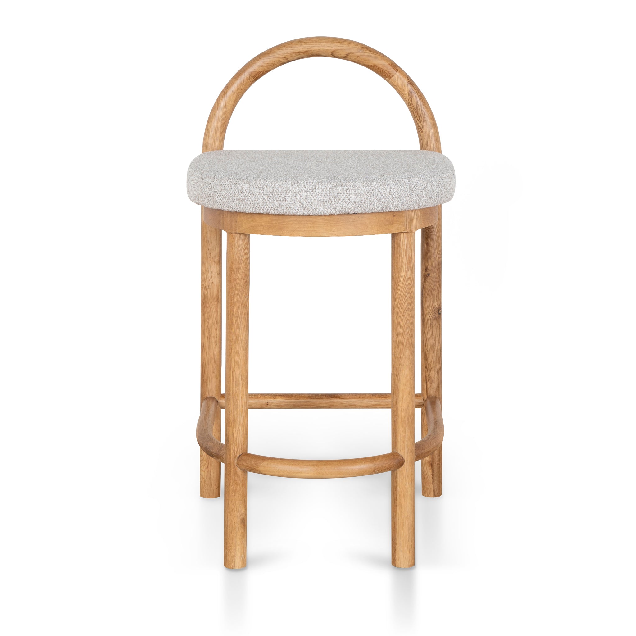 Adir 66cm Natural Bar Stool - Clay Grey Bar Stool LJ-Core