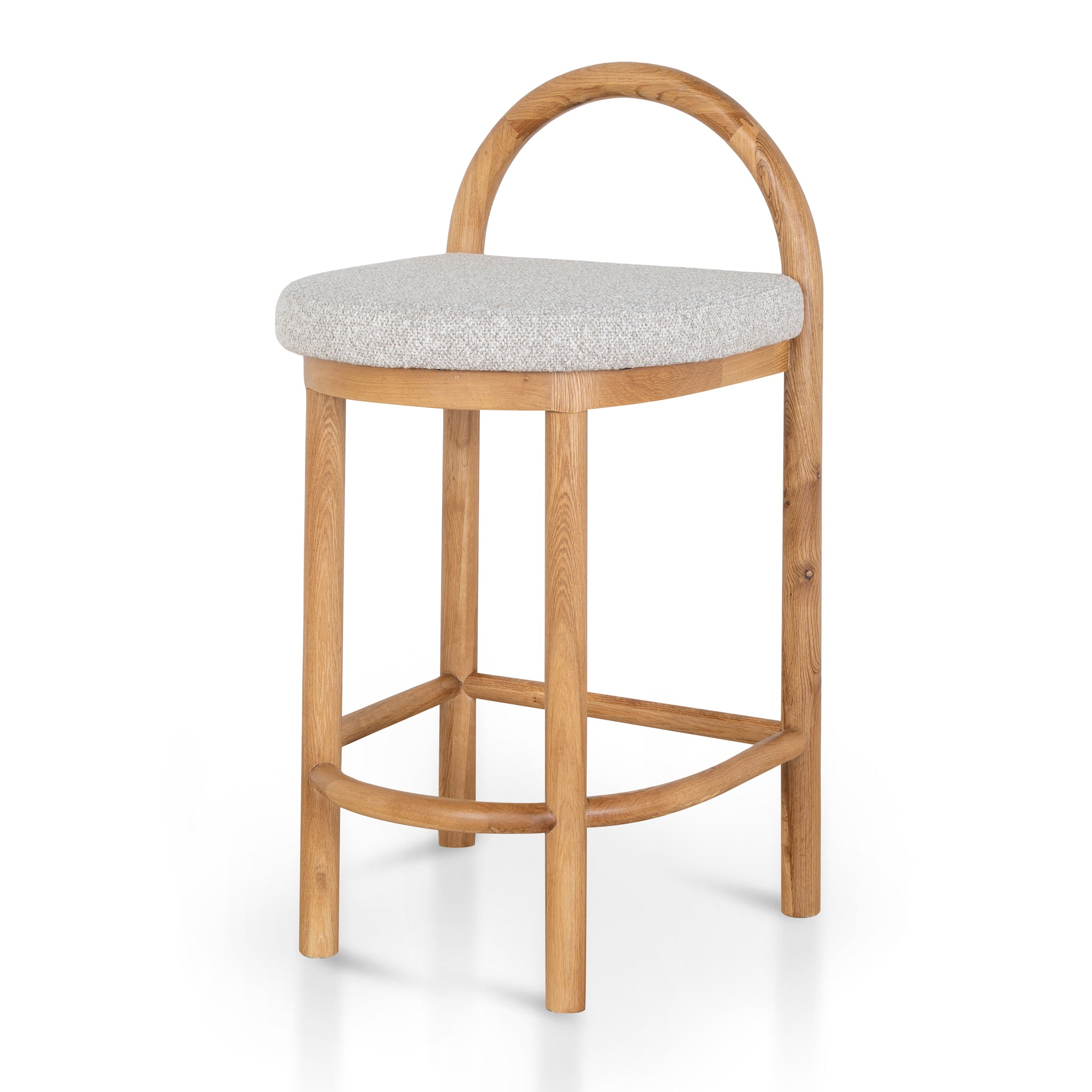 Adir 66cm Natural Bar Stool - Clay Grey Bar Stool LJ-Core