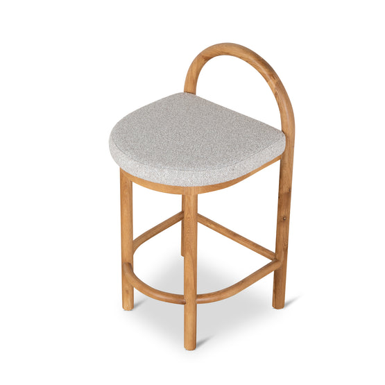 Adir 65cm Natural Bar Stool - Clay Grey LJ-Core