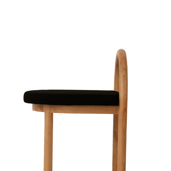 Adir 66cm Natural Bar Stool - Black Seat Bar Stool LJ-Core