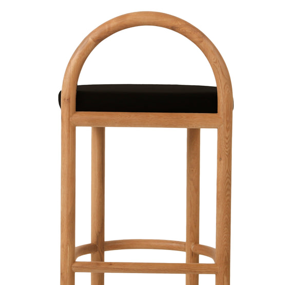 Adir 66cm Natural Bar Stool - Black Seat Bar Stool LJ-Core