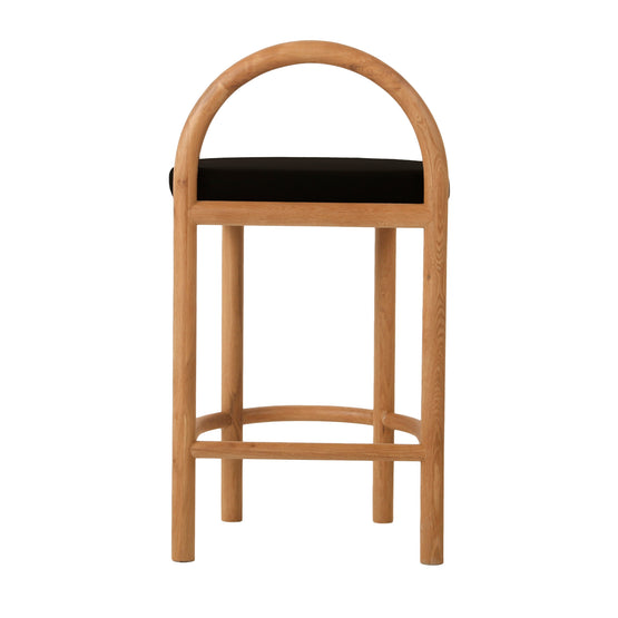 Adir 66cm Natural Bar Stool - Black Seat Bar Stool LJ-Core