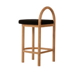 Adir 66cm Natural Bar Stool - Black Seat Bar Stool LJ-Core