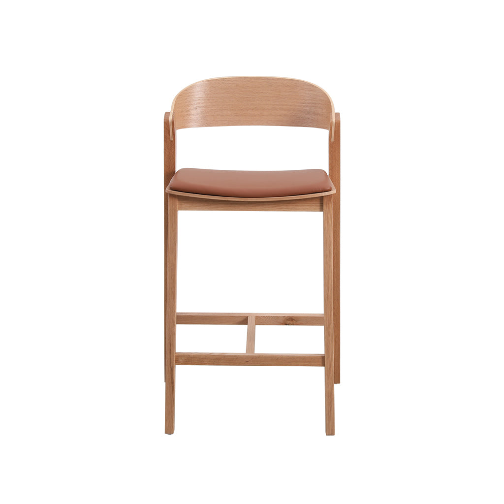 Davis Natural Bar Stool - Brown Seat Bar Stool Swady-Core