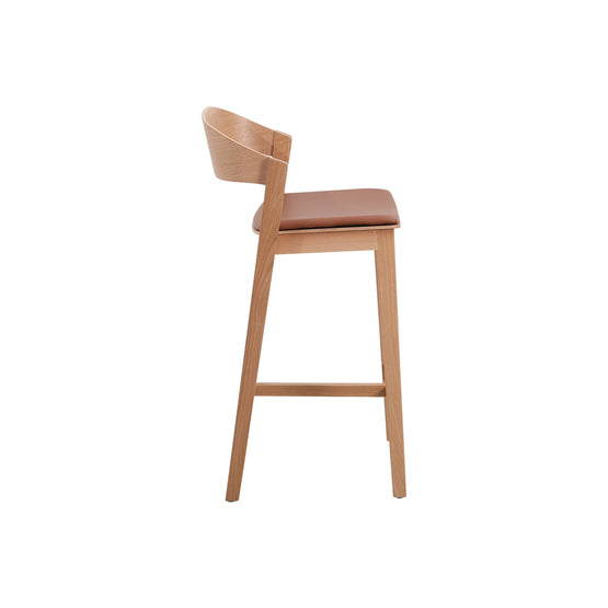 Davis 65cm Natural Bar Stool - Brown Seat Interior Secrets