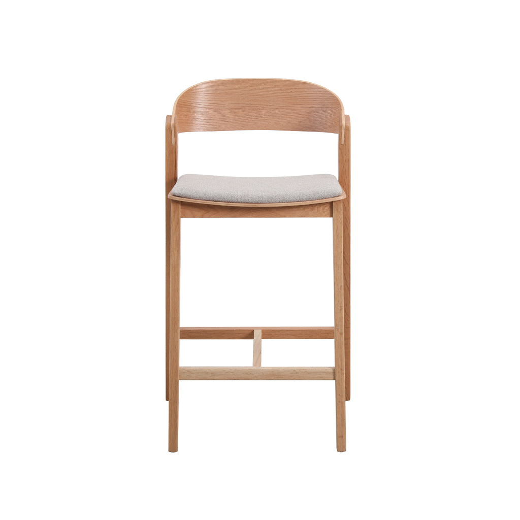 Davis Natural Bar Stool - Grey Seat Bar Stool Swady-Core