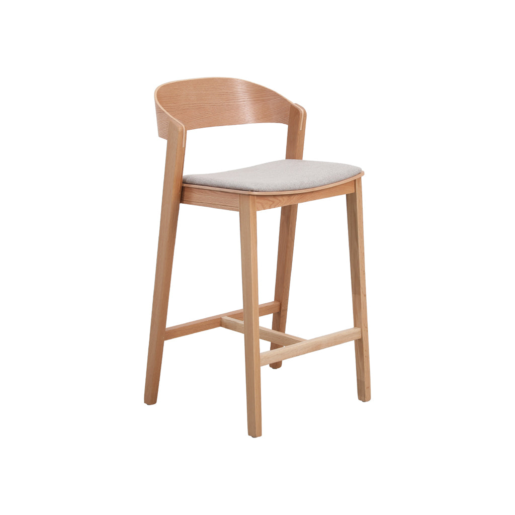 Davis Natural Bar Stool - Grey Seat Bar Stool Swady-Core