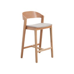 Davis 65cm Natural Bar Stool - Grey Seat Interior Secrets