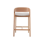 Davis 65cm Natural Bar Stool - Grey Seat Interior Secrets