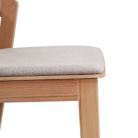 Davis 65cm Natural Bar Stool - Grey Seat Interior Secrets