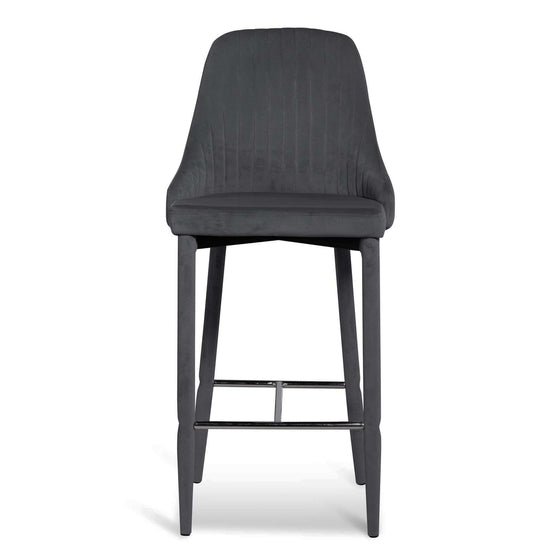 Ex Display - Arlen 65cm Bar Stool - Grey Velvet Bar Stool St Chairs-Core   