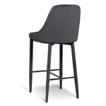 Ex Display - Arlen 65cm Bar Stool - Grey Velvet Bar Stool St Chairs-Core   